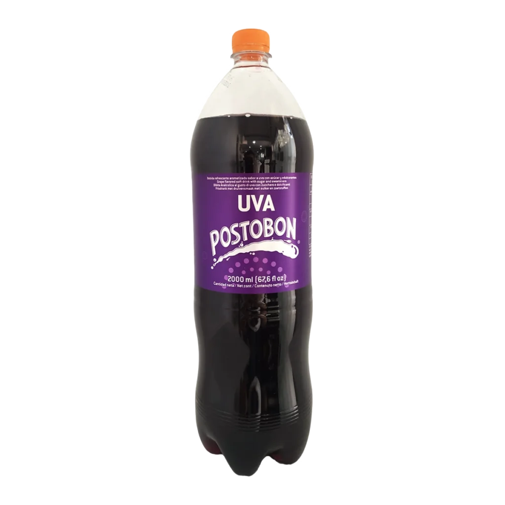 Bottle of Postobón Uva grape soda, 500ml