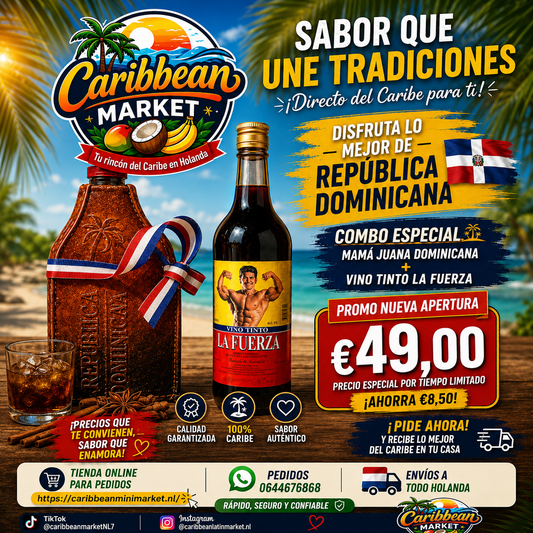 Combo Especial Mamá Juana Dominicana + Vino Tinto La Fuerza