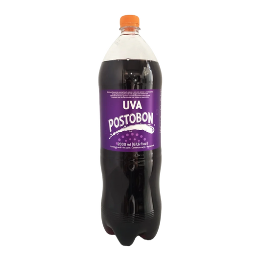 Bottle of Postobón Uva grape soda, 500ml
