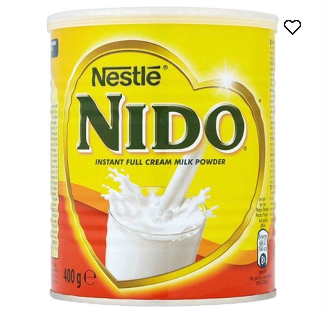 Nestlé Nido Instant Full Cream Milk Powder 400g lata amarilla